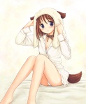 5_fingers barefoot blue_eyes blush breasts brown_body brown_fur brown_hair cleavage clothed clothing collar drying drying_hair feet female fingers fur hair humanoid_hands looking_at_viewer panties shirt simple_background solo tail tan_body tan_skin topwear towel underwear white_background unknown_artist animal_humanoid canid canid_humanoid canine canine_humanoid canis dog_humanoid domestic_dog humanoid mammal mammal_humanoid