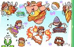 :3 alternate_form ambiguous_gender anthro brooch brown_hair bubble chibi clenched_teeth climbing clothing crown dialogue dress ear_piercing ear_ring elemental_manipulation fangs female fire fire_manipulation fireball floating flower flower_earrings footwear gloves grin group hair handwear headgear inflation jewelry looking_at_viewer one_eye_closed pain piercing plant ring_piercing seed shoes smile smug sneakers speech_bubble spiral_eyes teeth text transformation wink joshdamn23 mario_bros nintendo super_mario_bros_wonder elephant_daisy princess_daisy elemental_creature flora_fauna goomba human mammal piranha_plant absurd_res english_text hi_res