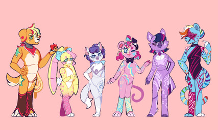 anthro apple clothing eyewear female food fruit glasses group hat headgear headwear machine plant simple_background top_hat orphicswanart friendship_is_magic hasbro my_little_pony applejack_(mlp) fluttershy_(mlp) pinkie_pie_(mlp) rainbow_dash_(mlp) rarity_(mlp) twilight_sparkle_(mlp) animatronic avian bird canid canine domestic_cat felid feline felis haplorhine lagomorph leporid mammal monkey owl pantherine primate rabbit robot tiger 5:3 absurd_res hi_res