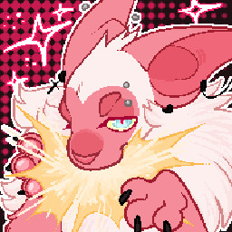 accessory anthro barbell_piercing claws eyebrows fangs female feral fingers fluffy fur jewelry markings nails pawpads paws piercing ring semi-anthro smile solo teeth tuft conhugo felid feline felis mammal 1:1 animated icon low_res portrait