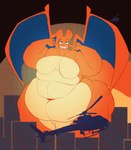 anthro belly big_belly big_breasts breasts featureless_breasts female huge_belly huge_hips huge_thighs macro nude obese obese_anthro obese_female orange_body orange_scales overweight overweight_anthro overweight_female scales smile solo thick_thighs wide_hips wings aimbot-jones nintendo pokemon valentina_(aimbot-jones) charizard generation_1_pokemon pokemon_(species) hi_res