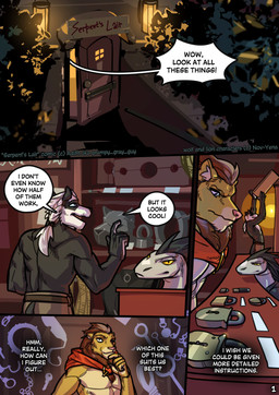 anthro blindfold bottomwear chain clothing collar cuff_(restraint) dialogue fantasy gag group leather leather_cuffs lock male merchant metal_collar muzzle_(object) restraints rope shackles stocks straitjacket text trio grumpy_gray_guy vadan_saroh_(grumpy_gray_guy) wolf_(smolkitteh) canid canine canis felid lion mammal pantherine reptile scalie snake wolf comic english_text hi_res