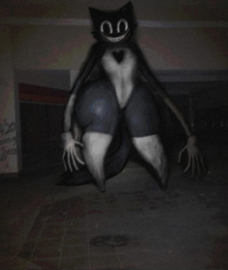 5_fingers anthro big_butt biped black_body black_fur butt cheek_tuft clothing creepy creepy_face creepy_smile facial_tuft femboy fingers front_view fur gloves handwear legwear legwear_only long_arms long_fingers looking_at_viewer male nightmare_fuel smile solo standing tail tall thick_thighs thigh_highs tuft white_clothing white_gloves white_handwear white_legwear white_thigh_highs wide_eyed wide_hips guhg_kemonowo trevor_henderson cartoon_cat_(trevor_henderson) domestic_cat felid feline felis mammal monster 2025