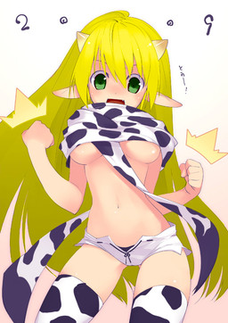 blonde_hair bottomwear breasts clothing female front_view green_eyes hair pants scarf simple_background solo white_background year shungo_sumaki animal_humanoid bovid bovid_humanoid bovine bovine_humanoid cattle cattle_humanoid holstaurus humanoid mammal mammal_humanoid 2009