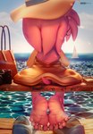 5_toes anthro barefoot bench boat camera clothing dress faceless_anthro faceless_character faceless_female feet female foot_focus fur hat headgear headwear humanoid_feet pink_body pink_fur plantigrade purse rear_view sailing_boat sailing_watercraft seaside shoes_removed sitting soles solo sun_hat toes vehicle watercraft 699mha sega sonic_the_hedgehog_(series) amy_rose eulipotyphlan hedgehog mammal 2023 3d_(artwork) digital_media_(artwork) hi_res signature
