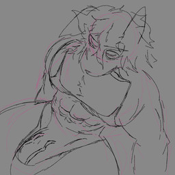 anthro clothing genitals half-erect male muscular panties panties_bulge penis solo underwear selenex_(artist) mark_(selenex) canid canine canis domestic_cat domestic_dog felid feline felis humanoid hybrid mammal 1:1 absurd_res hi_res sketch