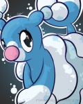 blue_body female feral gradient_background grey_background looking_at_viewer simple_background solo rimedown nintendo pokemon brionne generation_7_pokemon mammal marine pinniped pokemon_(species) 2016 4:5