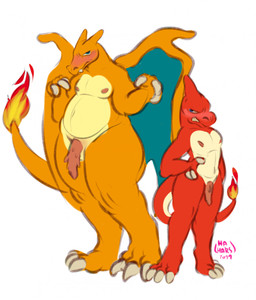 anthro claws duo embarrassed fire flaccid genitals male nipples penis simple_background standing white_background wings hahars mythology nintendo pokemon charizard charmeleon dragon generation_1_pokemon mythological_creature mythological_scalie pokemon_(species) scalie 2019 hi_res