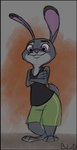 anthro bottomwear clothing female purple_eyes shirt short_stack shorts solo tank_top topwear boloid disney zootopia judy_hopps european_rabbit lagomorph leporid mammal oryctolagus rabbit digital_media_(artwork) hi_res