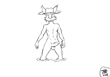 anthro athletic athletic_anthro athletic_male clothing erection furgonomic_hat furgonomic_headwear furgonomics genitals hat hat_only headgear headgear_only headwear headwear_only humanoid_genitalia humanoid_penis male mostly_nude mostly_nude_anthro mostly_nude_male penis peril quicksand sinking solo byondrage drake_lynx felid feline lynx mammal 2018 2d_animation animated black_and_white dated digital_media_(artwork) frame_by_frame monochrome signature