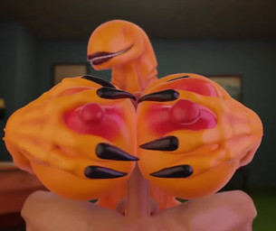 anthro anthrofied areola balls big_areola big_breasts big_claws big_hands black_claws blurred_background breast_play breast_squish breasts brown_lips claws duo erection eyeless faceless_character faceless_human faceless_male female female_anthro female_on_human first_person_view foreskin genitals gills glistening glistening_body hand_on_breast hand_on_own_breast holding_breast huge_areola huge_breasts human_on_anthro human_pov inside interspecies lips long_penis male male/female male_human male_pov nipples not_furry orange_body penis red_areola red_nipples sex sharp_teeth smile spread_legs spreading squish teeth titfuck xenophilia psyjohn psychojohn2_(modeler) ben_10 cartoon_network wildmutt alien human mammal vulpimancer 2026 3d_(artwork) 3d_animation animated digital_media_(artwork) high_framerate no_sound short_playtime video
