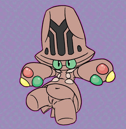 abstract_background breasts brown_body clothed clothing featureless_feet feet female genitals green_eyes mouthless navel pseudo_clothing small_breasts solo upskirt vulva 4chan_anon unknown_artist nintendo pokemon beheeyem generation_5_pokemon humanoid pokemon_(species) 2025 aliasing binary_drawing digital_drawing_(artwork) digital_media_(artwork) flat_colors full-length_portrait portrait