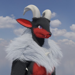ambiguous_gender anthro black_body black_fur black_nose fur horn purple_eyes red_body red_fur solo teeth white_body white_fur doublestuffed doublestuffed_(modeler) palworld pocketpair incineram pal_(species) 1:1 3d_(artwork) absurd_res blender_(artwork) digital_media_(artwork) hi_res