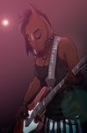 anthro bass_guitar clothed clothing electric_guitar female guitar musical_instrument plucked_string_instrument pose rock simple_background solo string_instrument dead-sugar fender_musical_instruments_corporation jazz_bass equid equine horse mammal hi_res