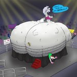 absorption_vore anthro big_butt breasts butt butt_absorption crowd female fighting_ring group huge_butt hyper hyper_butt thick_thighs vore min_(artist) lenny_face rochelle_(triprat) alpaca camelid mammal 1:1 hi_res meme