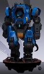 anthro blue_body blue_eyes grey_body machine male multicolored_body not_furry science_fiction solo standing tail wolfdawg titanfall_2 protogen robot 2024 absurd_res hi_res