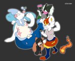 ambiguous_gender anthro female group mature_female zilikslider nintendo pokemon pokemon_trainer canid canine cinderace felid feline fox generation_7_pokemon generation_8_pokemon generation_9_pokemon lagomorph leporid mammal marine meowscarada pinniped pokemon_(species) primarina rabbit absurd_res hi_res