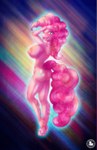 abstract_background anthro anthrofied blue_eyes breasts butt cutie_mark female hair looking_back nipples nude pink_hair pose simple_background solo furrypinups_(artist) friendship_is_magic hasbro my_little_pony pinkie_pie_(mlp) earth_pony equid equine horse mammal pony absurd_res hi_res