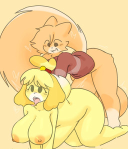 abdominal_bulge all_fours anal anal_penetration anthro anthro_on_anthro anthro_penetrated anthro_penetrating anthro_penetrating_anthro areola balls big_balls big_breasts big_penis blonde_hair bodily_fluids bottomless bottomless_anthro bottomless_male breasts brown_clothing brown_sweater brown_topwear butt cheek_tuft clothed clothing countershade_face countershade_tail countershading dipstick_tail doggystyle dripping duo erection facial_tuft female female_anthro female_penetrated floppy_ears fluffy fluffy_tail from_behind_position fur genitals hair huge_balls huge_penis hyper hyper_balls hyper_genitalia hyper_penis interspecies lop_ears male male/female male_anthro male_penetrating male_penetrating_female markings multicolored_tail nipples nude nude_anthro nude_female open_:3 open_mouth open_smile orange_areola orange_balls orange_body orange_butt orange_ears orange_fur orange_nipples orange_tail orange_tuft pattern_clothing pattern_sweater pattern_topwear penetration penile penile_penetration penis penis_in_ass saliva saliva_drip sex short_tail smile striped_clothing striped_sweater striped_topwear stripes sweater sweater_only tail tail_markings tail_size_difference tan_body tan_countershading teeth tongue tongue_out topwear topwear_only tuft two_tone_tail white_body white_countershading white_tail_tip yellow_body yellow_breasts yellow_butt yellow_ears yellow_fur yellow_tail horniicat animal_crossing nintendo alex_(horniicat) isabelle_(animal_crossing) canid canine canis domestic_cat domestic_dog felid feline felis mammal shih_tzu toy_dog 2024 digital_media_(artwork)