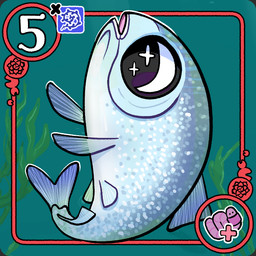 ambiguous_gender dorsal_fin feral fin huge_eyes open_mouth pelvic_fins solo tail tail_fin underwater water flamingpickle fish marine 1:1