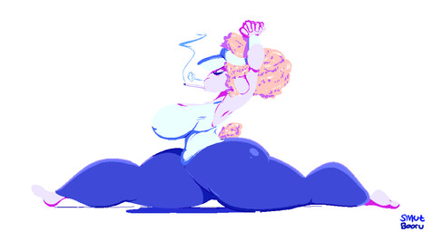 anthro big_breasts big_butt breasts butt cigarette clothed clothing female fully_clothed hat headgear headwear huge_breasts huge_butt mature_anthro mature_female nipple_outline raised_arm smoking solo stretching thick_thighs visor_cap smutbooru jane_doe_(hladilnik) bovid caprine domestic_sheep mammal sheep 2017 digital_media_(artwork) hi_res