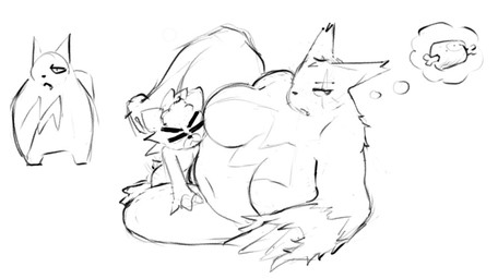 anthro anthro_on_anthro anthro_penetrated anthro_penetrating anthro_penetrating_anthro belly big_breasts bored_sex breasts claw_fingers duo eyes_closed featureless_breasts female female_penetrated fur hungry larger_anthro larger_female larger_penetrated looking_away lying male male/female male_penetrating male_penetrating_female meat_on_bone navel nude on_side one_fang overweight overweight_anthro overweight_female penetration raised_leg sex size_difference smaller_anthro smaller_male t_square_position thought_bubble weight_difference dorkass nintendo pokemon zangoose_day bear generation_3_pokemon generation_8_pokemon kubfu legendary_pokemon mammal pokemon_(species) zangoose 2023 digital_drawing_(artwork) digital_media_(artwork) greyscale monochrome sketch sketch_page