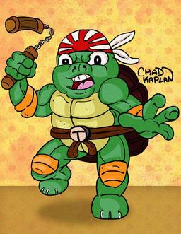 3_toes 4_fingers action_pose angry anthro asian_clothing athletic athletic_anthro athletic_male belt_buckle bent_leg biped black_eyes brown_clothing brown_floor brown_obi brown_shell buckle clothing colored_nails cosplay crossover_cosplay dotted_background east_asian_clothing elbow_pads feet fingers floor green_body green_scales headgear headkerchief headwear holding_nunchaku humanoid_hands humor japanese_clothing kerchief knee_pads looking_at_viewer male melee_weapon mostly_nude mostly_nude_anthro mostly_nude_male multicolored_kerchief multicolored_shell nails ninja nunchaku obi on_one_leg open_mouth parody pattern_background pattern_headkerchief pattern_kerchief pecs pose red_headkerchief red_kerchief scales shadow shell simple_background slightly_chubby slightly_chubby_anthro slightly_chubby_male solo standing striped_headkerchief striped_kerchief swinging_weapon toenails toes toony tow_tone_headkerchief two_tone_headkerchief two_tone_kerchief two_tone_shell veiny_arms veiny_legs warrior weapon white_headkerchief white_kerchief white_nails white_sclera white_toenails yellow_shell chad_kaplan desert_mirage teenage_mutant_ninja_turtles teagan_turtle reptile scalie turtle 2017 colored crossover digital_drawing_(artwork) digital_media_(artwork) full-length_portrait hi_res official_art portrait shaded signature