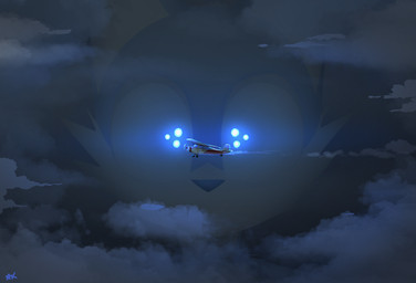 aircraft airplane ambiguous_gender anthro blue_eyes cloud extreme_size_difference female flying giga glowing glowing_eyes macro night outside size_difference sky solo vehicle k_o_tsitraeht tom_(zoeandtom) zoe_(zoeandtom) species_request digital_media_(artwork) hi_res
