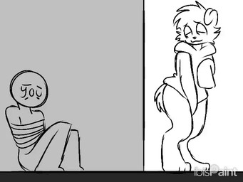 ambiguous_gender anthro arms_tied bottomless bound clothed clothing duo fart fart_cloud fart_fetish fart_hotbox fart_torture farting_on_another green_fart_cloud hoodie simple_background topwear topwear_only twistedgutz ibispaint_(copyright) canid canine canis domestic_dog human mammal 2d_animation 4:3 animated digital_media_(artwork) frame_by_frame ibispaint_(artwork)