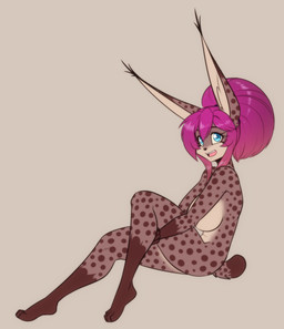 anthro big_breasts big_ears blue_eyes breasts brown_body dipstick_ears dipstick_tail ear_markings eyebrows eyelashes feet female fur gloves_(marking) hair holding_leg inner_ear_fluff leg_markings markings multicolored_ears nude open_mouth ponytail side_boob socks_(marking) solo spots spotted_body spotted_fur tail tail_markings tuft scorpdk sarah_(scorpdk) felid feline lynx mammal 2026 hi_res sibling_(lore) sister_(lore)