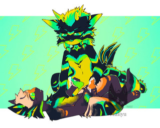 animal_genitalia animal_penis anthro cat_tail chibi digitigrade duo feline_genitalia feline_penis fur genitals hair horn hypnosis hypnotic_eyes kemono lying markings masturbation mind_control neon on_back orange_body orange_fur penis pinning_down ringed_eyes transformation transformation_sequence transformation_through_sex maiiyumi mythology domestic_cat dragon felid feline felis mammal mythological_creature mythological_scalie scalie digital_drawing_(artwork) digital_media_(artwork) flat_colors hi_res