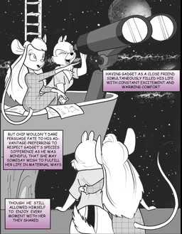 anthro balcony binoculars blueprint breasts clothing cloud container cup female hug male moon night nightgown plant romantic romantic_couple scut shirt star t-shirt tea_cup text topwear tree chris_fischer chip_'n_dale_rescue_rangers disney chip_(disney) gadget_hackwrench chipmunk ground_squirrel mammal mouse murid murine rodent sciurid english_text hi_res