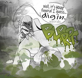 anthro anus backsack balls big_anus big_butt bodily_fluids butt detailed_background dialogue eyewear fart fart_cloud fart_fetish fart_noises foot_in_water gassy genitals green_fart_cloud hair insult insulting_viewer inviting inviting_viewer jewelry judging long_hair looking_back looking_back_at_self lying male nude on_side presenting presenting_anus presenting_hindquarters smelly solo speech_bubble spread_butt spreading sunglasses swamp sweat sweatdrop sweaty_balls sweaty_body sweaty_butt sweaty_genitalia sweaty_legs sweaty_thighs tail talking_to_viewer text thick_thighs wet_fart iamapoliceman crocodile crocodilian reptile scalie 2025 absurd_res english_text hi_res monochrome restricted_palette
