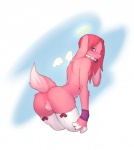 anthro anus backsack ball_gag balls biped blush bulge butt clothed clothing crossdressing feathered_wings feathers femboy floating_wings floppy_ears gag gagged genitals hair halo legwear long_ears looking_at_viewer looking_back male nude perineum pink_hair presenting presenting_hindquarters simple_background solo stockings unusual_anatomy unusual_wings wings doxy starsky angel lagomorph mammal skvader 2011 hi_res