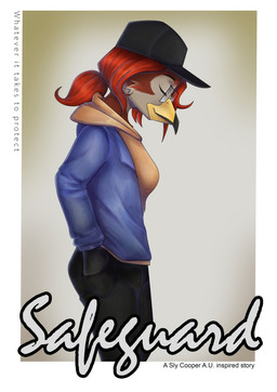alternate_universe anthro beak border bottomwear clothing eyes_closed eyewear female glasses hair hand_in_pocket hat headgear headwear jacket looking_aside movie_poster pants pockets ponytail red_hair simple_background solo sweater text title topwear white_border jato_(artist) safeguard_(koopa990) sly_cooper_(series) sony_corporation sony_interactive_entertainment sucker_punch_productions lilian_averill_(koopa990) accipitrid accipitriform avian bird buteo red-shouldered_hawk absurd_res english_text hi_res portrait