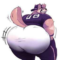 american_football american_football_uniform anthro back_muscles backwards_baseball_cap backwards_cap backwards_hat barazoku baseball_cap bedroom_eyes big_butt big_muscles bottomwear bottomwear_around_legs bottomwear_pull briefs brown_body brown_fur bully butt butt_focus clothing clothing_around_legs clothing_pull cocky cocky_grin ear_piercing flirting flirting_look flirting_with_viewer football_jersey football_pants football_player football_uniform fur grin grinning_at_viewer hat headgear headwear inviting inviting_to_anal inviting_to_sex inviting_viewer jock looking_at_viewer looking_back looking_back_at_viewer male manly mooning muscular muscular_anthro muscular_arms muscular_male muscular_thighs narrowed_eyes offering_anal offering_sex offering_to_viewer overweight overweight_anthro overweight_male pants pants_around_legs pants_pull piercing presenting presenting_body presenting_hindquarters purple_bottomwear purple_clothing purple_hat purple_headwear purple_pants purple_shirt purple_topwear purple_wristband raised_tail rear_view sagging sagging_pants seducing_viewer seductive shirt simple_background smile smiling_at_viewer smirk smirking_at_viewer solo sport standing tail teasing teasing_viewer teasing_with_butt thick_arms thick_thighs topwear tough_guy underwear white_background white_briefs white_clothing white_underwear wristband wwwonderpuff wonderpuff_(character) canid canine canis coyote mammal 1:1 absurd_res hi_res
