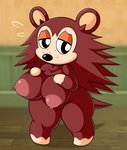 anthro big_breasts bodily_fluids breasts brown_body brown_fur featureless_feet featureless_hands feet female flying_sweatdrops fur genitals half-closed_eyes narrowed_eyes nipples nude pussy solo sweat sweatdrop mia_(artist) pervymarioman animal_crossing nintendo sable_able eulipotyphlan hedgehog mammal 2020 absurd_res hi_res