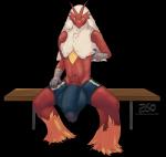 anthro big_bulge big_penis bulge clothed clothing detailed_bulge genital_outline genitals huge_bulge humanoid_genitalia humanoid_penis hyper hyper_bulge male penis penis_outline solo topless 260 nintendo pokemon blaziken generation_3_pokemon pokemon_(species) alpha_channel