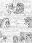 dialogue feral male pregnant pregnant_male text wet leovictor arthos sykur felid lion mammal pantherine 2008 black_and_white comic english_text monochrome shaded sketch