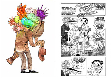 1_eye 5_fingers anthro biped black_hair chair clothed clothing dialogue female fin fingers furniture gills group hair hat headgear headwear holding_clothing holding_hat holding_headgear holding_headwear holding_object male on_chair scales sign sitting solo speech_bubble standing suit tail tail_fin text scribbltyhibblty regardless_family_fiends eiko_(rff) animal_humanoid anthozoan cnidarian fish fish_humanoid humanoid marine marine_humanoid sea_anemone comic english_text hi_res multiple_scenes