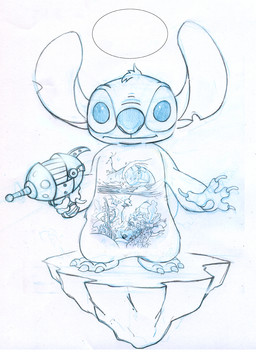 3_toes 4_fingers claws feet feral fingers front_view fur group halo head_tuft holding_object holding_weapon looking_at_viewer notched_ear ranged_weapon raygun simple_background solo_focus surfboard surfing toe_claws toes tuft wave weapon white_background daniel_yagmin_jr. disney lilo_and_stitch stitch_(lilo_and_stitch) alien anthozoan aquatic cnidarian coral experiment_(lilo_and_stitch) fish ground_shark hammerhead_shark human mammal requiem_shark shark tiger_shark 2015 hi_res sketch traditional_media_(artwork)