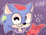 ambiguous_gender anthro grin one_eye_closed simple_background smile solo star teeth wink lbphm5 littlebigplanet sega sonic_the_hedgehog_(series) sony_corporation sony_interactive_entertainment fan_character eulipotyphlan hedgehog mammal hi_res