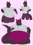 anthro belly belt big_belly black_body bottomwear clothing grey_clothing grey_shirt grey_topwear grey_underwear hair holding_moob long_hair male moobs navel overweight overweight_male pants purple_body purple_bottomwear purple_clothing purple_eyes purple_hair purple_pants shirt simple_background solo topwear underwear weight_gain aucherr valerayu mythology dragon mythological_creature mythological_scalie scalie 2024 absurd_res artist_collaboration hi_res