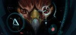 anthro male science_fiction solo magpi aervem accipitrid accipitriform avian bird buteo chickenhawk red-tailed_hawk 2021 headshot_portrait hi_res portrait