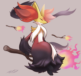 3_toes ambiguous_anthro ambiguous_gender anthro arm_tuft big_ears biped black_body black_fur black_tail broom broom_riding cleaning_tool feet fingers fire fluffy front_view fur grey_background grey_tail humanoid_hands inner_ear_fluff kemono looking_at_viewer multicolored_body multicolored_fur multicolored_tail nude nude_ambiguous nude_anthro orange_nose pseudo_clothing pupils red_body red_eyes red_fur red_inner_ear_fluff simple_background sitting solo tail three-quarter_view toes tuft two_tone_tail white_body white_fur yellow_body yellow_ears yellow_fur yellow_inner_ear netiel nintendo pokemon pokemon_legends_z-a canid canine generation_9_pokemon mammal mega_delphox mega_evolution pokemon_(species) 2025 colored digital_media_(artwork) full-length_portrait portrait shaded signature