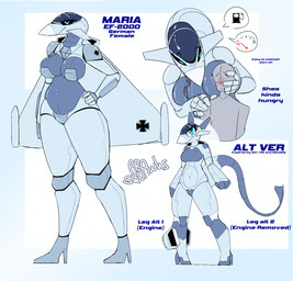 aircraft airplane anthro back_wings blue_eyes breasts cockpit duo faceless_character faceless_male featureless_breasts featureless_crotch female fin grey_body jet jet_engine machine male metallic_body navel non-mammal_breasts non-mammal_navel not_furry nude nude_anthro nude_female simple_background tail tail_fin text thick_thighs tongue tongue_out vehicle wings ara_squawks maria_(ara_squawks) aeromorph living_aircraft living_machine living_vehicle digital_media_(artwork) english_text hi_res model_sheet multiple_images