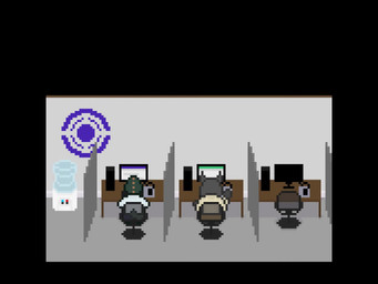 ambiguous_gender anthro antlers bluescreen bottomwear brown_body brown_fur chair clothing computer computer_keyboard computer_monitor computer_mouse dialogue electronics eyewear female footsteps_(sound_effects) fur furniture glasses green_body green_scales grey_body grey_fur horn logo male mature_anthro mature_female microsoft_teams notification office office_chair on_chair orange_horn purple_eyes scales sitting sitting_on_chair skirt sound_effects text text_box texting typing typing_indicator walking water_cooler saucy_sam microsoft microsoft_excel microsoft_office angela_(saucy_sam) cody_(saucy_sam) sebastian_(saucy_sam) bear brown_bear cervine deer felid feline grizzly_bear lizard lynx mammal reptile scalie ursine 2026 4:3 animated better_version_at_source digital_media_(artwork) english_text long_playtime pixel_(artwork) pixel_animation sound video