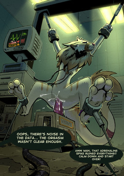 4_fingers 4_toes anthro anthro_penetrated arms_above_head backlighting bandage bandaged_tail bdsm bent_legs black_claws black_eyebrows black_speech_bubble blue_sclera bodily_fluids bondage bound brown_ear_tips brown_mane brown_markings brown_stripes brown_tail_tuft brown_tuft cardiac_monitor ceiling ceiling_lamp cheek_tuft claws cuff_(restraint) detailed_background dialogue digitigrade dildo dildo_in_vagina dildo_insertion dipstick_ears ear_markings ejaculation electrocardiogram electrode electrode_pad electronics eyebrows facial_tuft featureless_chest feet female female_anthro female_penetrated finger_claws fingers fist floor foot_cuffs foot_tuft forced forced_orgasm forced_spreading forced_spreading_arms forced_spreading_legs forced_vaginal front_view fur fur_markings fur_tuft genital_fluids genitals hands_above_head heel_tuft helpless hindpaw indoor_nudity inside lamp leg_markings light locked long_tail low-angle_view mane markings medical medical_instrument medical_play metal_cuffs mouth_closed multicolored_ears multicolored_mane muzzle_(object) muzzled narrowed_eyes neck_tuft nude nude_anthro nude_female offscreen_character orgasm overstimulation pain paws penetration pink_nose raised_arms red_eyes restrained restrained_arms restrained_feet restrained_legs restraints scientific_experiment scientific_instrument semi-anthro sex_toy sex_toy_in_vagina sex_toy_insertion slim slim_anthro slim_female snout solo speech_bubble spread_arms spread_eagle spread_legs spreading straight_arms striped_markings stripes submissive submissive_anthro submissive_female suspension suspension_bondage sweat sweatdrop sweaty_face sybian tail tail_tuft talking_to_another tan_mane tan_markings tan_stripes tan_tuft television text thigh_markings tile tile_floor toes trapped tuft uncomfortable upset vaginal vaginal_fluids vaginal_penetration vaginal_squirting vulva wall_(structure) white_body white_ears white_fur white_inner_ear white_tail white_text white_tuft wrist_cuffs vrobei seraph_(oldmancassius) mammal species_request digital_media_(artwork) english_text full-length_portrait hi_res lighting portrait restricted_palette shaded