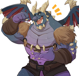 anthro armwear barazoku beard belt biceps blue_body blue_scales claws clothing facial_hair facial_spikes fangs flexing flexing_bicep happy head_spikes horn looking_at_viewer male manly muscular muscular_anthro muscular_arms muscular_male one_eye_closed open_mouth open_smile pecs scales sharp_teeth shoulder_pads simple_background smile smiling_at_viewer solo spikes spikes_(anatomy) spread_wings teeth white_background wings adios activision mythology spyro_reignited_trilogy spyro_the_dragon bubba_(spyro) rescued_dragons_(spyro) dragon mythological_creature mythological_scalie reptile scalie 2018