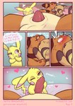 absurd_res ampharos blush comic daughter_(lore) dialogue evolutionary_family eyewear female first_person_view french_kissing generation_1_pokemon generation_2_pokemon genitals glasses group group_sex heart_symbol hi_res indirect_incest_(lore) kissing larger_male litho_(stormysparkler) lying m'lady_(milachu92) male male/female male_pov milachu milachu92 mother_(lore) mother_and_child_(lore) mother_and_daughter_(lore) nintendo on_back oral parent_(lore) parent_and_child_(lore) parent_and_daughter_(lore) penis penis_kissing pikachu pokemon pokemon_(species) raichu sex size_difference smaller_female tailbutt threesome trio